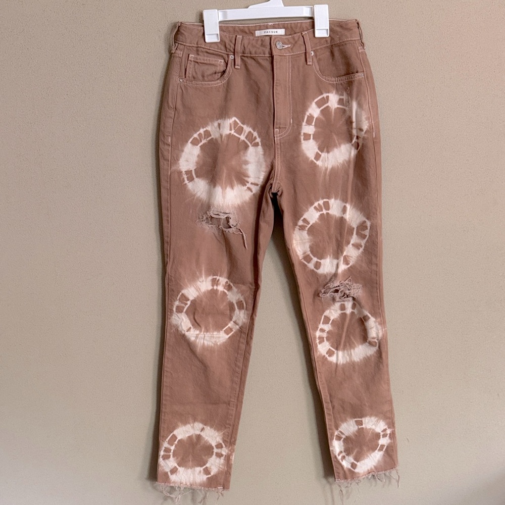 PacSun Brown Tie-Dye Ankle Jeans